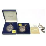 Lot, 2 LeGant decorative hunting pocket watches,