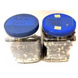 Lot, 9mm once fired brass, 2 jars marked 750