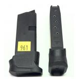 Lot, 2 Glock 9mm 6-round magazines