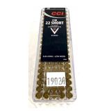 Box of CCI .22 Short CB cartridges, 100 Rds.