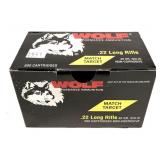 Brick of .22 LR Match Target Wolf cartridges,