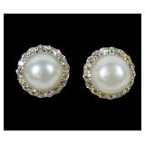 Sterling silver gold was 5mm pearl post earrings