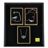 Lot, fashion bracelets with mosaic abalone inlay,