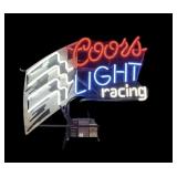Coors Light racing neon sign, working,