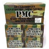 x5- Boxes of .30 Carbine 110-grain FMJ PMC