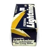 Brick of .22 LR Federal Lightning cartridges,