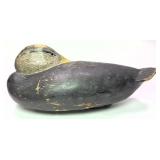 Black Duck Sleeper wooden carved Duck Decoy,