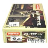 Box of 6.5 Creedmoor 140-grain Norma whitetail