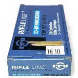 Box of .30-30 WIN 150-grain FSP PPU cartridges,