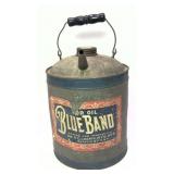 Vintage Blue Band Motor Oil Can Batavia, N.Y.