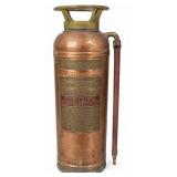 Antique Red Star Brass fire extinguisher,