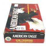 Box of .338 Federal 118-grain American Eagle SP