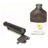 Lot: Antique Nautical Spyglass & Antique Leather