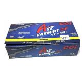 Box of CCI .17 HMR Varmint Tip CCi cartridges,