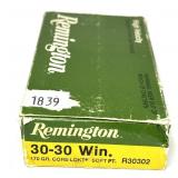 Box of .30-30 WIN. 170-grain Core-Lokt SP