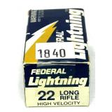 Box of Federal .22 LR. cartridges, 50 Rds.