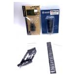 Lot, 3 asstoted mounts and MI flask can Model