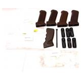 Lot, 4 Bakelite AK pistol grips, 2 AK pistol grips