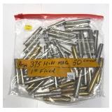 Bag of .375 H&H mag once fired cases, marked 50