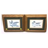 Lot, pair of framed duck prints, frame size: