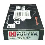 Box of .338 WIN. Mag. 230-grain ELD-x Hornady