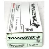 Box of 9mm Nato 124-grain FMJ Winchester