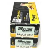x2- Boxes of .38 Super Auto +P 125-grain FMJ SIG