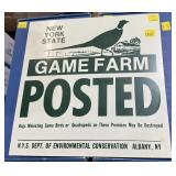 NYS Game Farm Posted Tin Sign