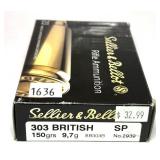 Box of .303 British 150-grain SP Sellier & Bellot