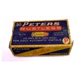 Vintage box of Peters .45 Colt cartridges,