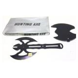 Stainless fantasy style hunting axe with sheath