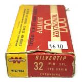 Vintage box of .32 WIN SPL expanding Silver Tip