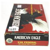 Box of .338 Federal 185-grain SP Federal