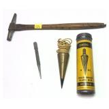 Lot: Vintage General Brass Plumb Bob and Vintage