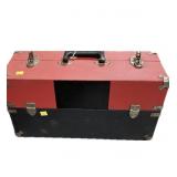Tackle box with contents includes lures, reels