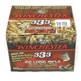 Box of Winchester .22 LR. HP cartridges, 333 Rds.