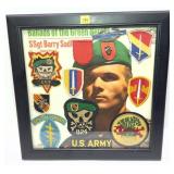 Lot: Vietnam era special forces patches in frame