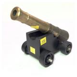 Brass Barrel Cannon on wooden carriage, 10"