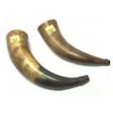Lot: 2 Powder Horns  7" and 9"