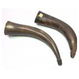 Lot: 2 12" Powder Horns
