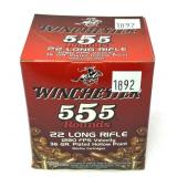 Box of Winchester .22 LR. HP cartridges, 555 Rds.
