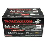 Box of Winchester M-22 .22 LR Subsonic cartridges,