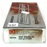 Box of .45 Marlin 325-grain FTX Hornady