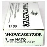 Box of 9mm Nato 124-grain FMJ Winchester