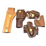 Lot, 5 assorted leather holsters includes 3