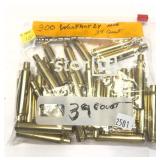 Bag of .300 Weatherby Mag brass, marked 39 pcs.