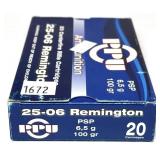 Box of .25-06 Remington 100-grain PSP PPU