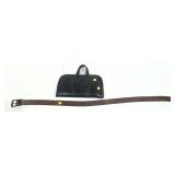 Lot: Leather Pistol Case and belt
