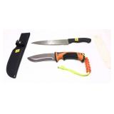 Lot, hunting knife with sheath and kitchen knife