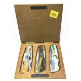 Lot, 3-piece Sportsman Series 1-blade folding